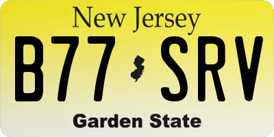 NJ license plate B77SRV