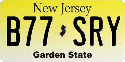 NJ license plate B77SRY