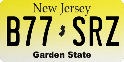 NJ license plate B77SRZ