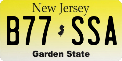 NJ license plate B77SSA
