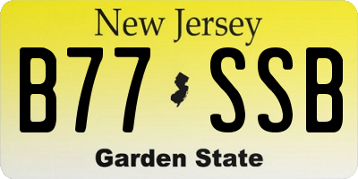 NJ license plate B77SSB