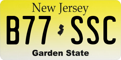 NJ license plate B77SSC