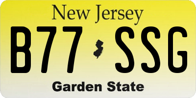 NJ license plate B77SSG