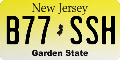 NJ license plate B77SSH