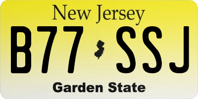 NJ license plate B77SSJ