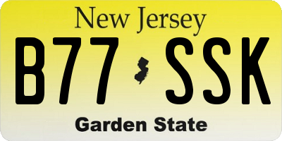 NJ license plate B77SSK