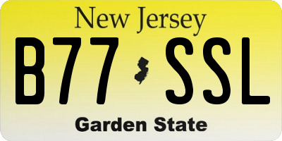 NJ license plate B77SSL