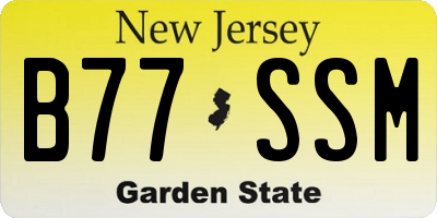 NJ license plate B77SSM
