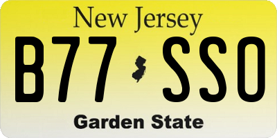 NJ license plate B77SSO