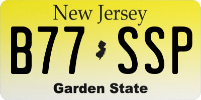NJ license plate B77SSP