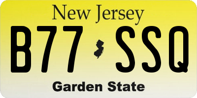 NJ license plate B77SSQ