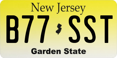 NJ license plate B77SST