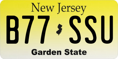 NJ license plate B77SSU