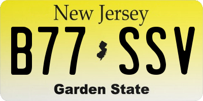 NJ license plate B77SSV