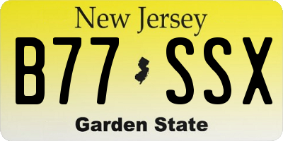 NJ license plate B77SSX