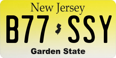 NJ license plate B77SSY