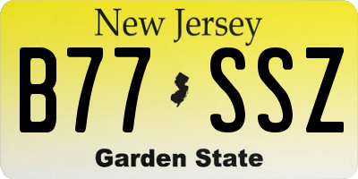 NJ license plate B77SSZ