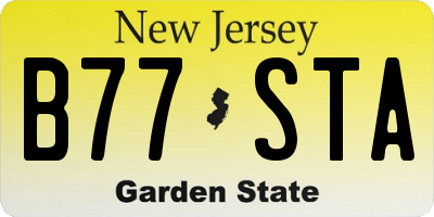 NJ license plate B77STA