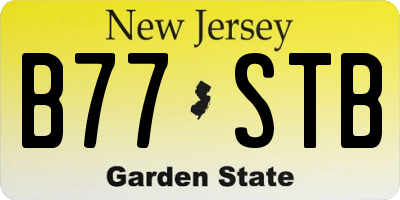 NJ license plate B77STB