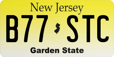 NJ license plate B77STC