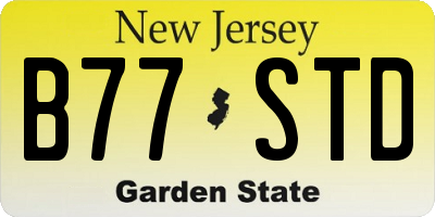 NJ license plate B77STD