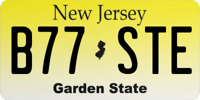 NJ license plate B77STE