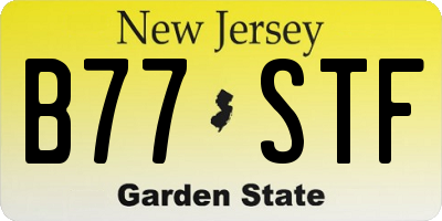 NJ license plate B77STF