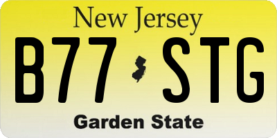 NJ license plate B77STG