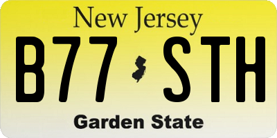 NJ license plate B77STH