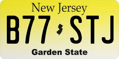 NJ license plate B77STJ