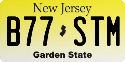 NJ license plate B77STM