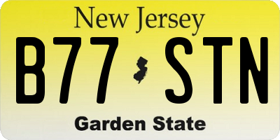 NJ license plate B77STN