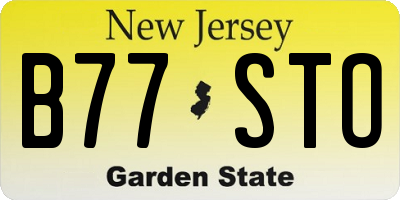 NJ license plate B77STO