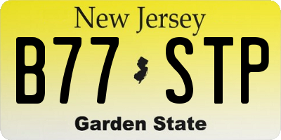 NJ license plate B77STP