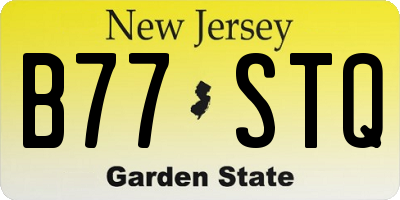 NJ license plate B77STQ