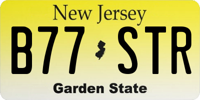 NJ license plate B77STR