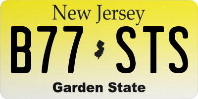 NJ license plate B77STS