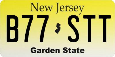 NJ license plate B77STT