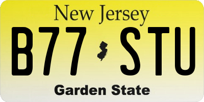 NJ license plate B77STU