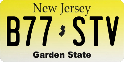 NJ license plate B77STV