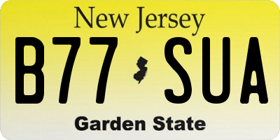 NJ license plate B77SUA