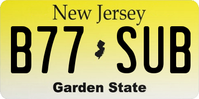 NJ license plate B77SUB