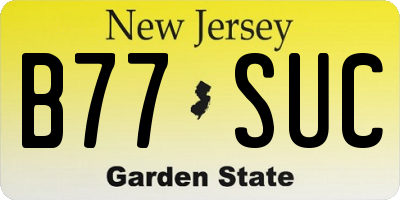 NJ license plate B77SUC