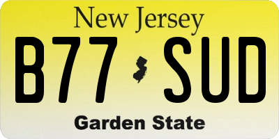 NJ license plate B77SUD