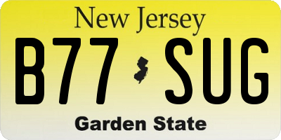 NJ license plate B77SUG