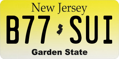 NJ license plate B77SUI