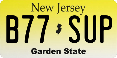 NJ license plate B77SUP