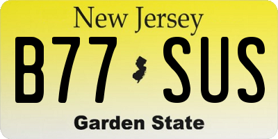NJ license plate B77SUS