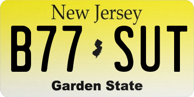 NJ license plate B77SUT