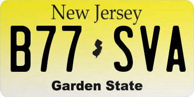 NJ license plate B77SVA